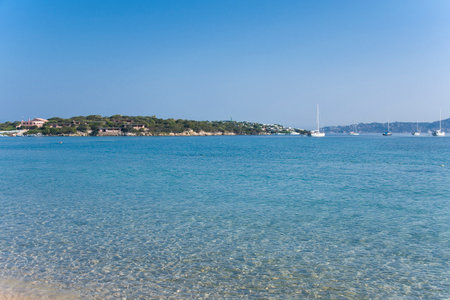 Porto Pollo beach in Costa Smeralda, Sardiniaの写真素材