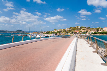 Caprera bridge at La Maddalena archipelago, Sardinia in Italyの写真素材