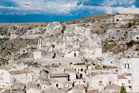 View of Sasso Caveoso in the ancient town of Matera, Basilicata in Italy