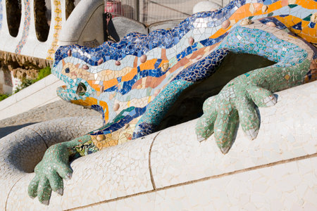 The Dragon Stairway in the Park Guell, Barcelona