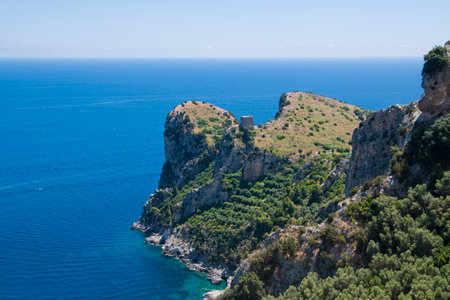 Cliff on the Amalfi coast, Southern Italy