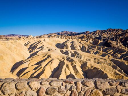 Landscape from the top of Zabriskie Point in Death Valley National Park in California. It is one of the hottest places in the world.の写真素材