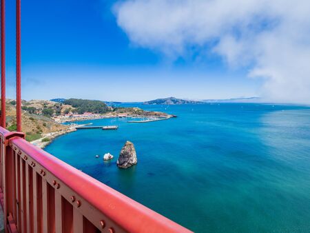 Golden Gate Bridge bay, San Francisco, in sunny day. California USA. An icon of San Francisco, one of significant tourist attractions in the cityの写真素材