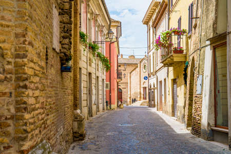 Streets and alleys in old town of Atri, medieval pearl near Teramo, Abruzzo, Italy. Its one of the oldest medieval town in Abruzzoの写真素材