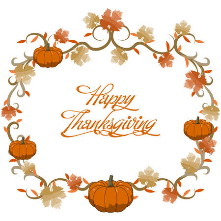 Happy Thanksgiving floral framesのイラスト素材