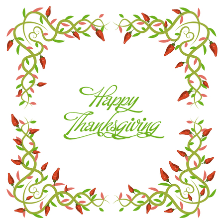 Happy Thanksgiving floral framesのイラスト素材