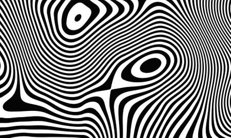 Black white stripes in the style of fell zebra. Abstract striped background. Option 1. 3D renderingの写真素材