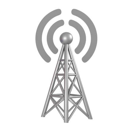 Station 3G, 4G, 5G, cellular high speed data connection. Business concept wireless mobile internet  with antenna transmitter communication. 3d renderingの写真素材