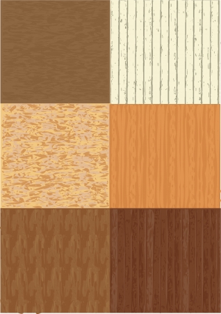 six different wood textures のイラスト素材