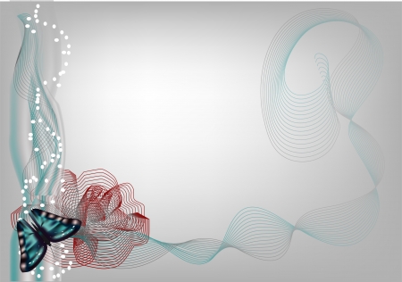 Rose and the Butterfly  Abstract floral backgroundのイラスト素材