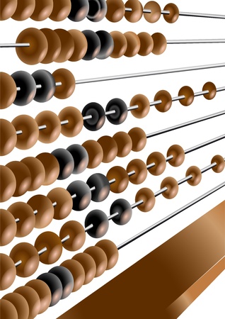 wooden abacus isolated on the white backgroundのイラスト素材