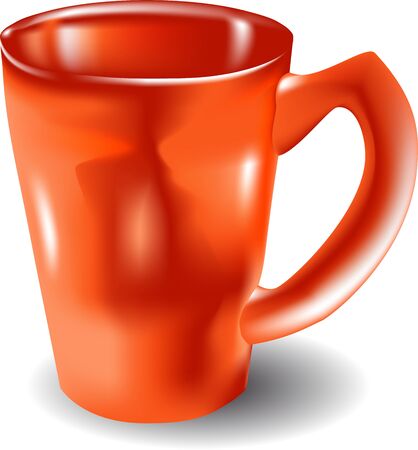 orange mug isolated on the white backgroundのイラスト素材