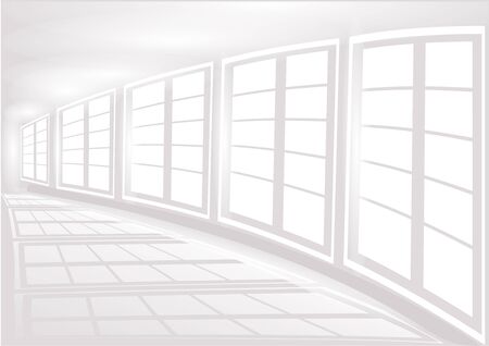 white interior with the white large windowsのイラスト素材