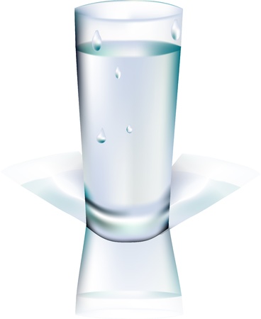 wet drink glass isolated on the white backgroundのイラスト素材