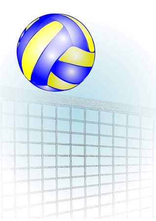volleyball over the net against the skyのイラスト素材