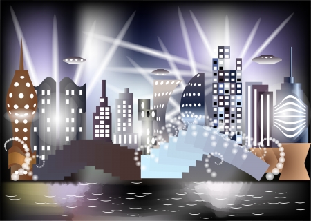 nonexistent fantastic city of the future  10 EPSのイラスト素材