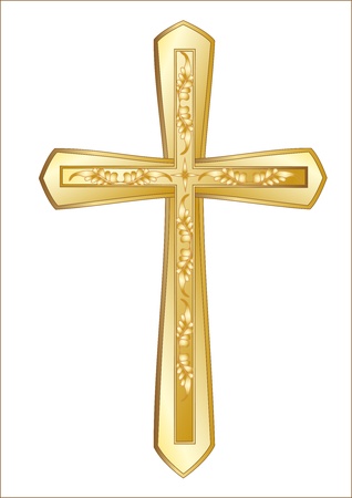 Christian Cross isolated on the white backgroundのイラスト素材