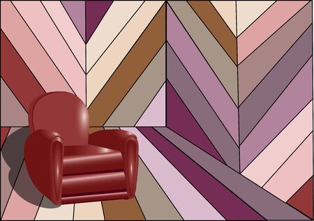 Strange interior with armchair  Background in 10 EPSのイラスト素材