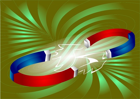 two attracted magnets  abstract background のイラスト素材