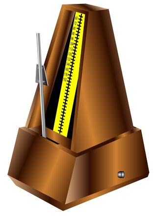 antique metronome isolated on the white backgroundのイラスト素材