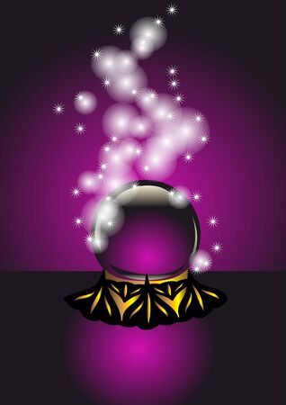 abstract background with a magic cristal ballのイラスト素材