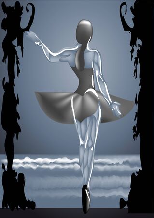 Ballet dancer on stage Swan Lake  10 EPSのイラスト素材