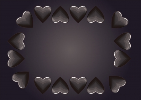frame with black hearts  abstract background in 10 EPSのイラスト素材