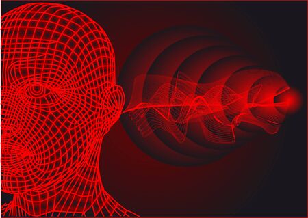 sound waves  abstract backgroundのイラスト素材