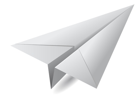white paper airplane isolated on white backgroundのイラスト素材