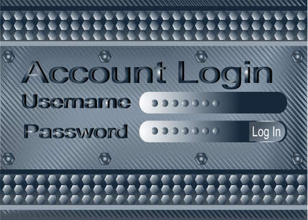 Dark metal plate with account login formのイラスト素材
