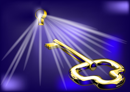 golden key opens the lock のイラスト素材