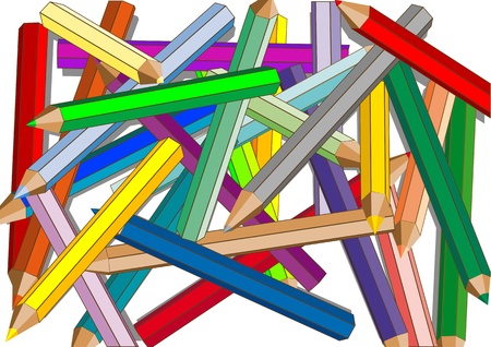 bunch of colored pencils  background のイラスト素材