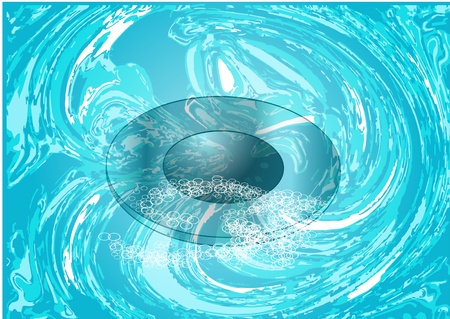 whirlpool  of blue wayer in the sinkのイラスト素材