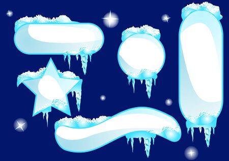 set of glossy winter banners  のイラスト素材