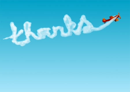 thanks  aerobatics with the inscription のイラスト素材