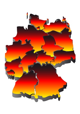 Map of Germany with the colors of the German flagのイラスト素材