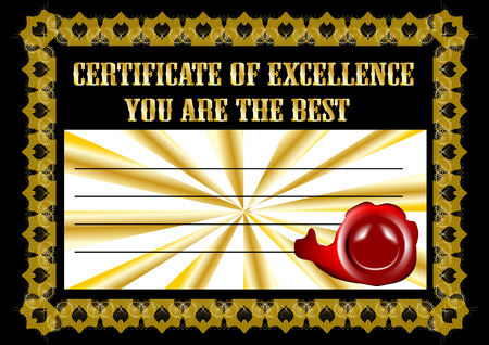 certificate with like and inscription you are the bestのイラスト素材