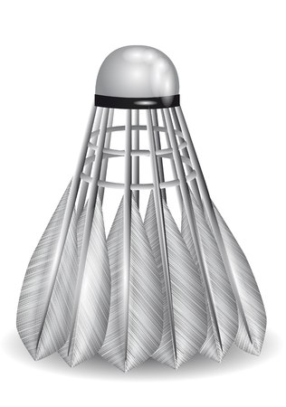 white shuttlecock for badminton isolated on whiteのイラスト素材