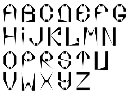 alphabet with squares isolated on white backgroundのイラスト素材