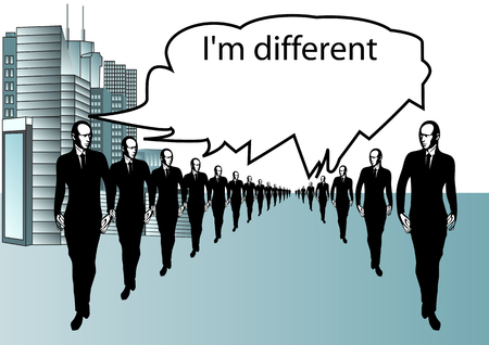 I'm different concept people のイラスト素材