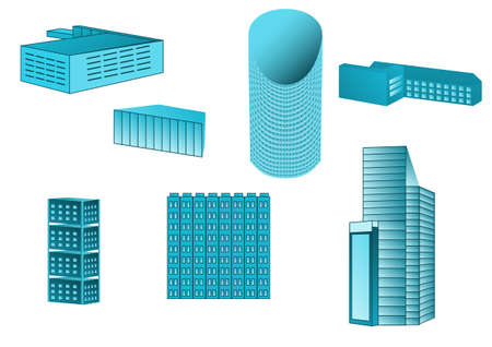 office buildings isolated on a white backgroundのイラスト素材
