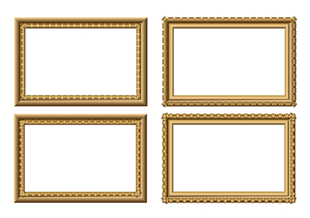 set of ornate frames isolated on whiteのイラスト素材