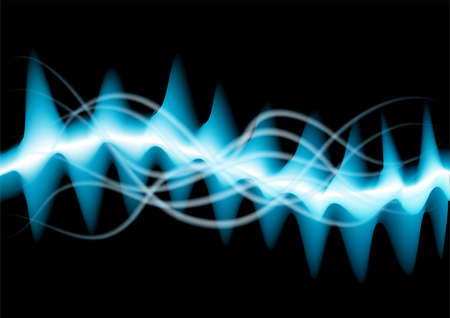 light wave on a black background のイラスト素材