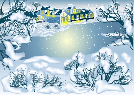 winter landscape  christmas background のイラスト素材