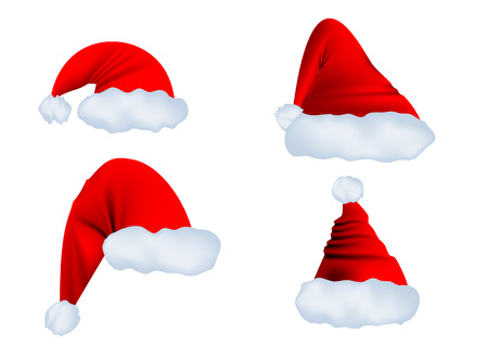 Santa Claus hat isolated on a white backgroundのイラスト素材