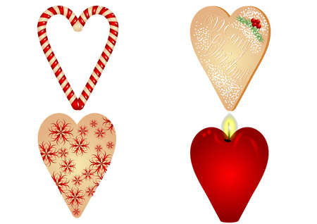 christmas heart on white background  のイラスト素材