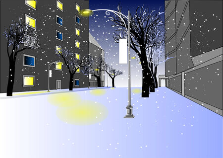 urban street in the night  のイラスト素材