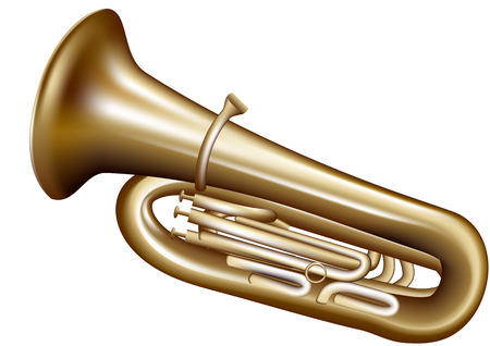 tuba isolated on white background のイラスト素材