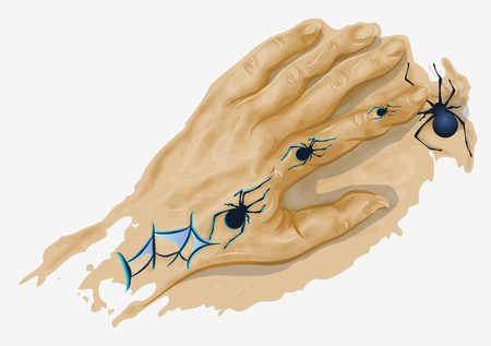 Runaway tattoo  Hend with spiders  10 EPSのイラスト素材