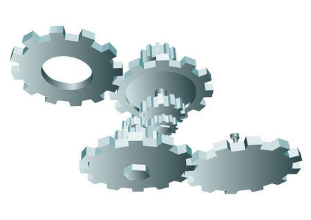 gears isolated on white backgroundのイラスト素材